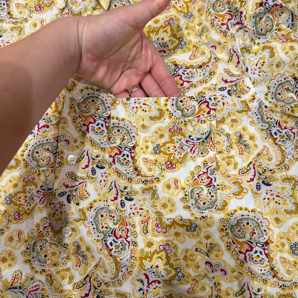 VTG Banana Republic Button Down Shirt Mens S Paisley Y2k Preppy Multicolor‎